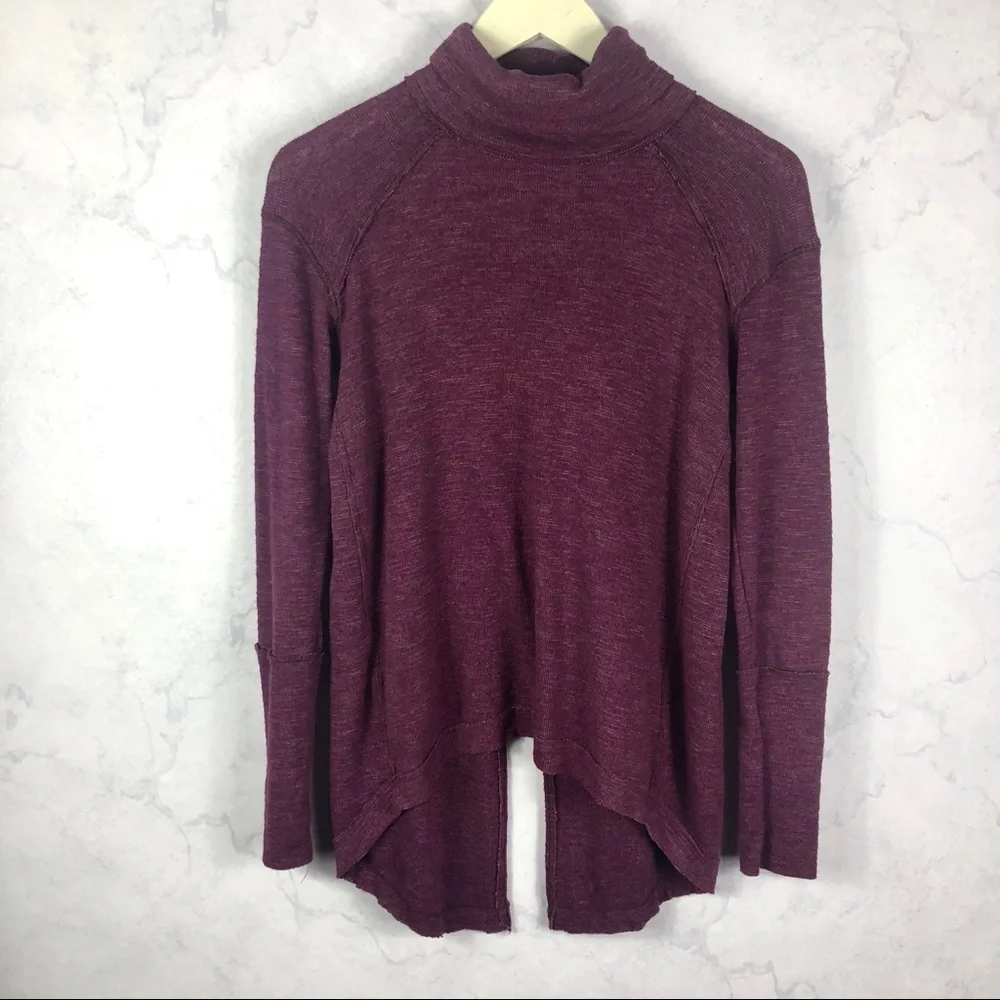 [Free People] Knit Split Back Turtleneck Sweater